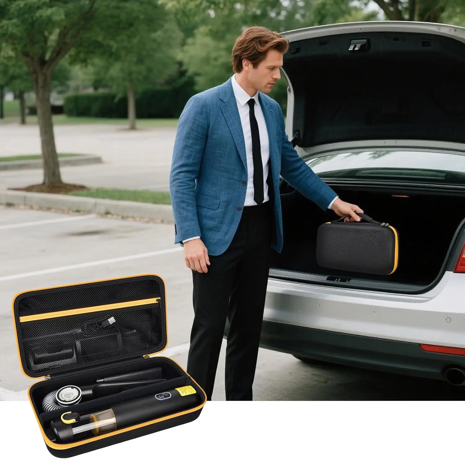 （CASE Only)Case for Fanttik Slim V8 Apex/For Fanttik V8 Mate Portable Mini Cordless Car Vacuum. Organizer with Removable Divider