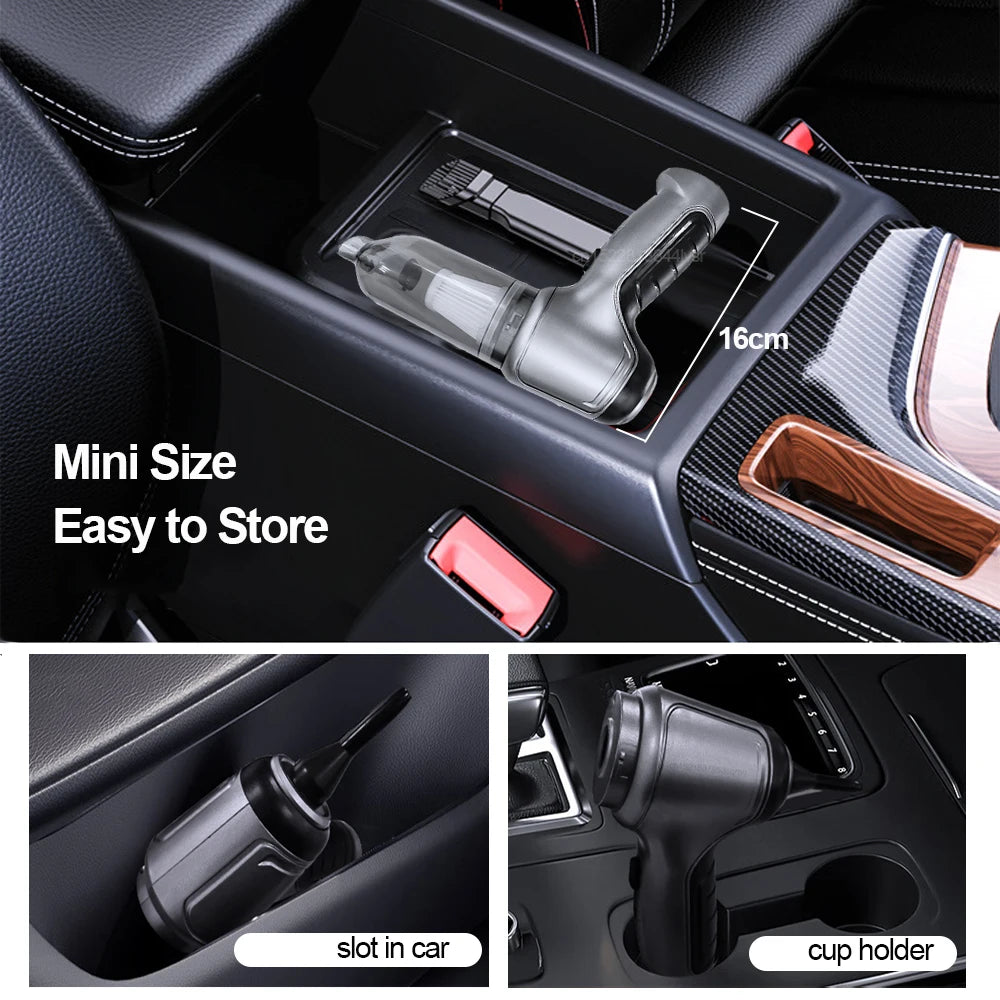 Portable Car Vacuum Cleaner Powerful Wireless Car Vacuum Cleaner 95000PA Strong Suction Handheld Vehicle Vacuum Cleaner for Car