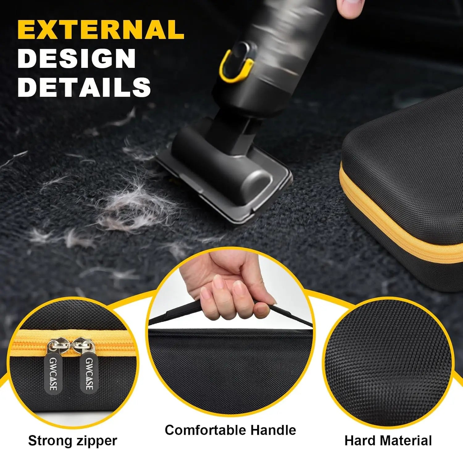 （CASE Only)Case for Fanttik Slim V8 Apex/For Fanttik V8 Mate Portable Mini Cordless Car Vacuum. Organizer with Removable Divider