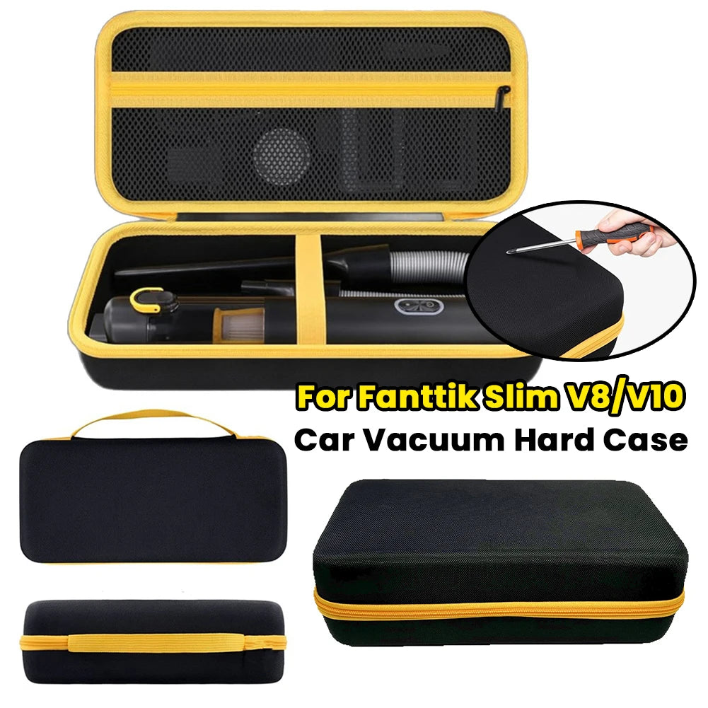 Handheld Car Vacuum Storage Bag for Fanttik Slim V8/V10 Shockproof Car Vacuum Hard Case Waterproof Cordless Car Vacuum Organizer